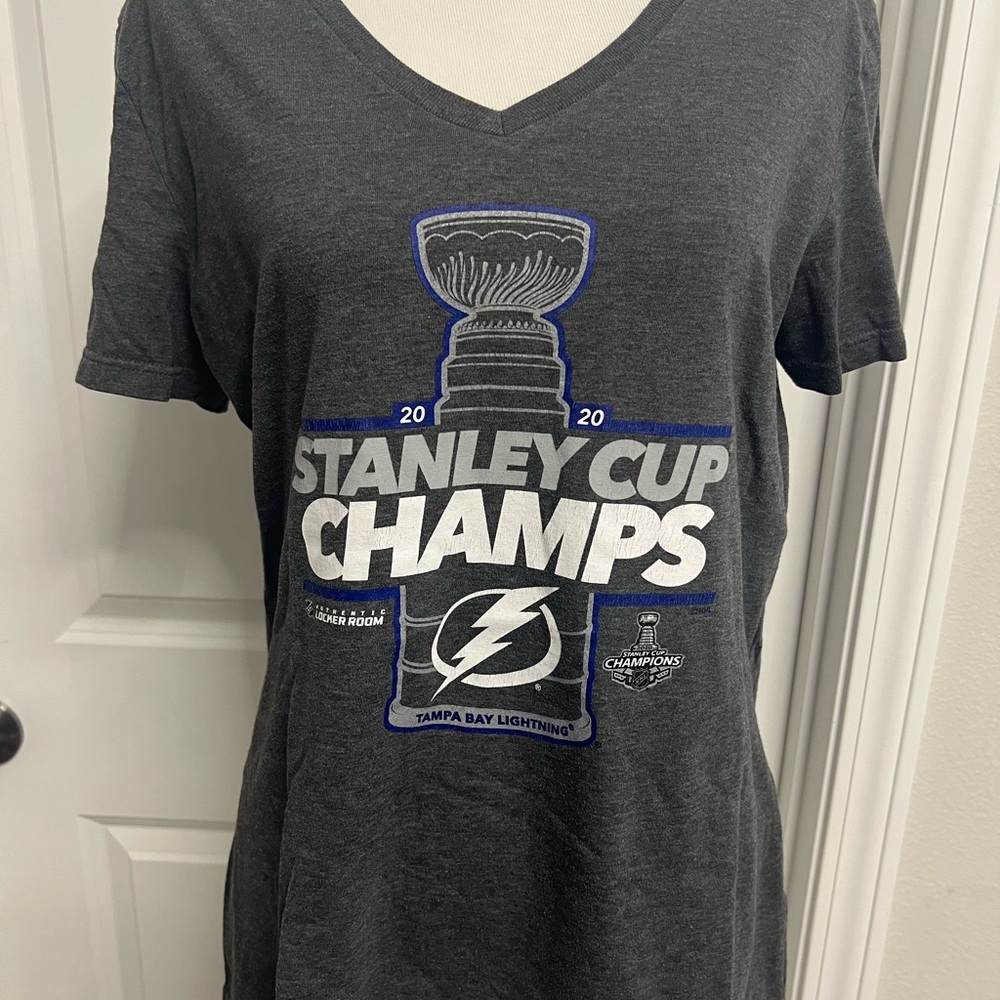 Tampa Bay Lightning Stanley Cup Champs Gray T-Shirt